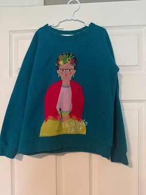 Girls Teal Frida Kahlo Graphic Sweatshirt